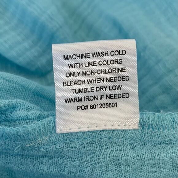 NorthStyle 100% Cotton Gauze Double-Cloth Button Front Blue Tunic Size 1X NWT - Picture 9 of 10